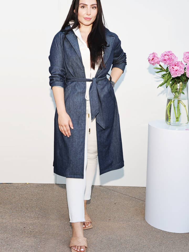 La Peony Clothing - Wholesale Trench Coat - Women's - The Alexandra Denim Trench6