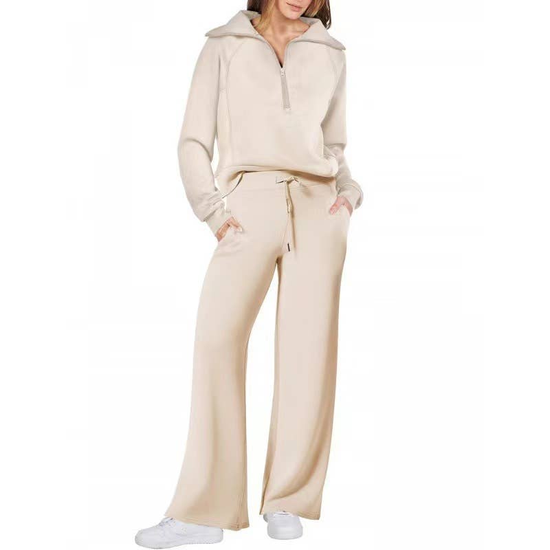 Rosa Clothing - Wholesale Top & Pant Set (NOT Loungewear) - Women's - Oversized Half zip Sweatshirt & Pants 2 Piece Tracksuit17
