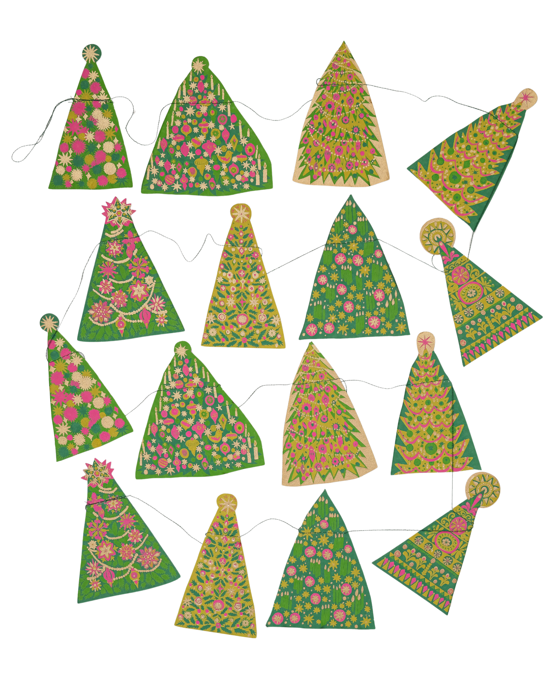 East End Press - Wholesale Bunting/Garland - UK/EU: Midcentury Trees Sewn Garland3