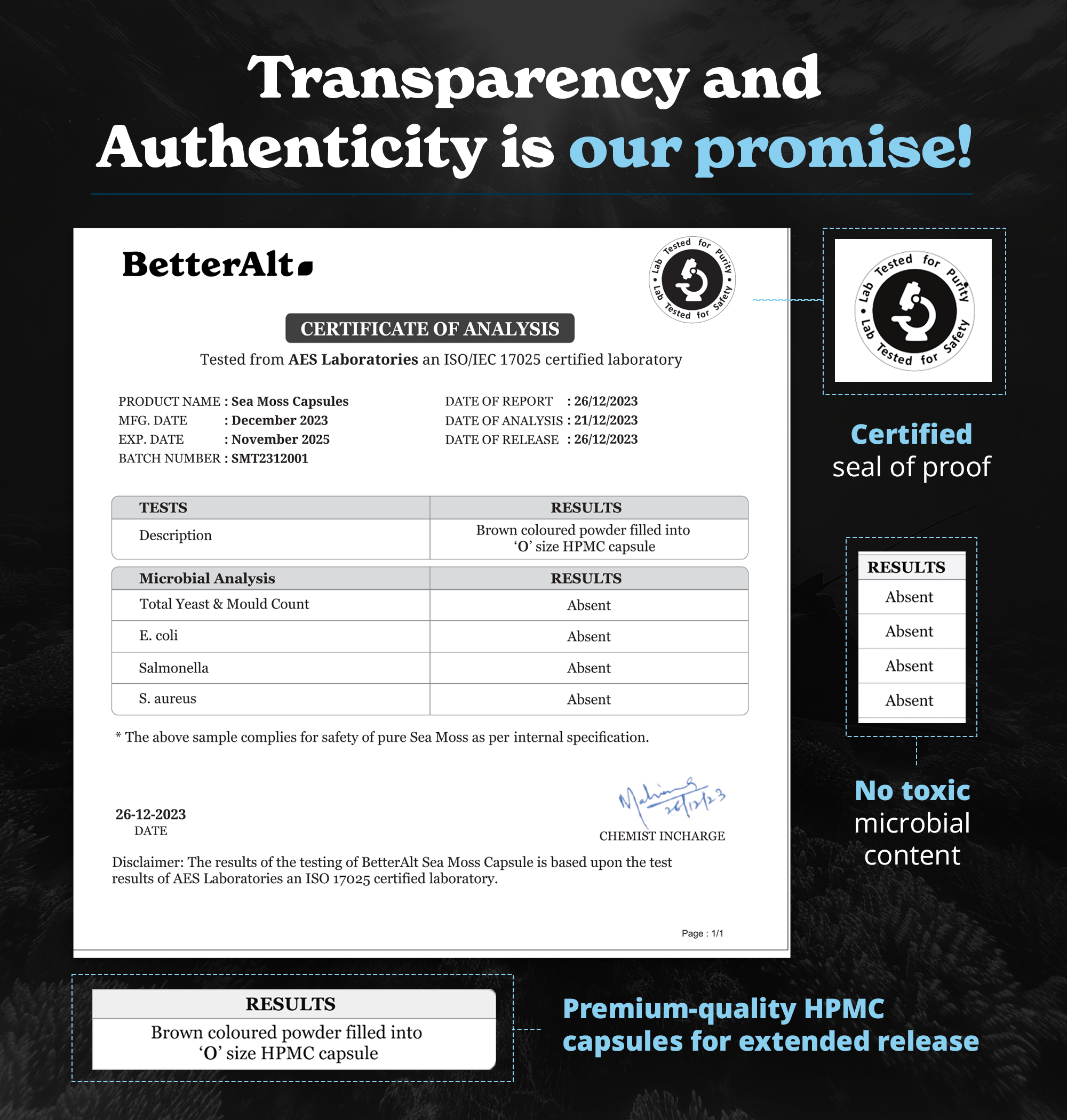 Azuretale INC - Wholesale Oral Supplement/Vitamin - Sea Moss Capsules With Ashwagandha | Vitamin C, Black Seed Oil, Black Pepper | 7-in-1 Supplement3