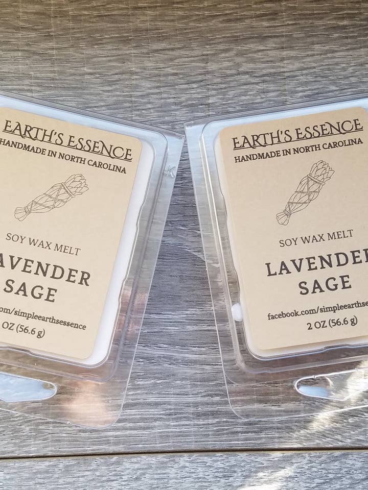 Lavendel Salbei 2 OZ Sojawachs Schmelz für den Großhandel von Earth's Essence