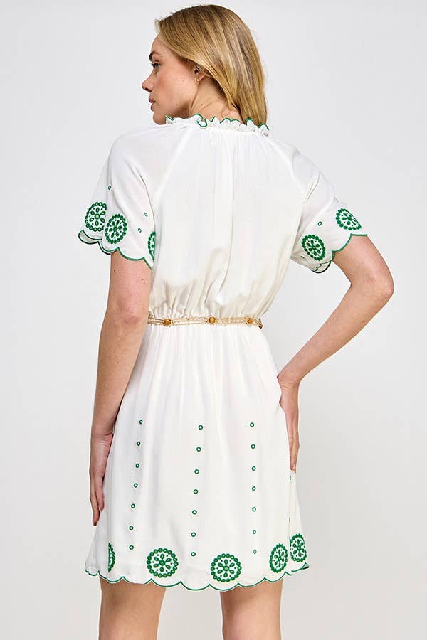 RUBIENN - Vente Robe – femme - Robe en broderie anglaise unie13