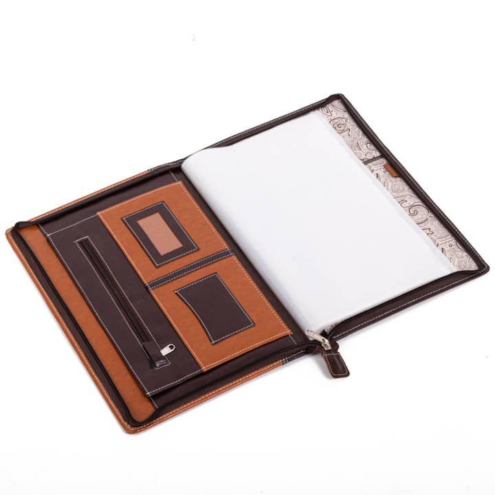 R K Handicrafts and Exporters - Wholesale Folders - Leatherette Portfolio Document Organiser With Marbling Art3