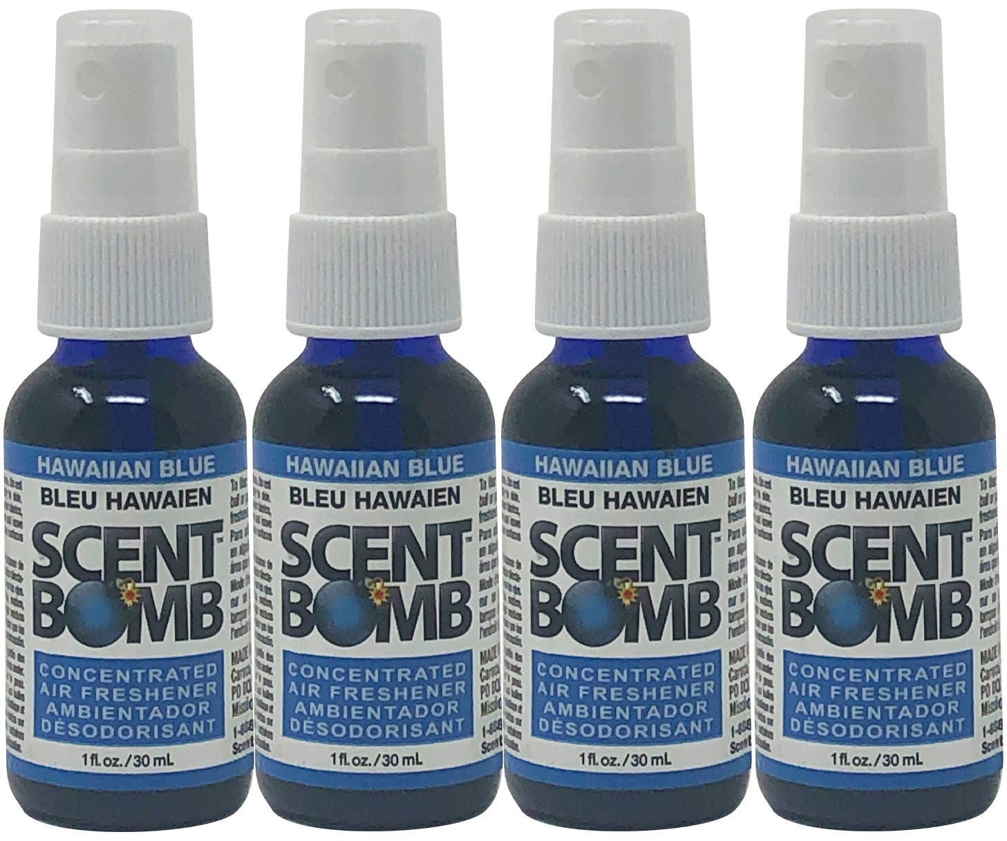 Scent Bomb - Wholesale Air Freshener - Scent Bomb Air Freshener Hawaiian Blue 1oz Spray Bottle1