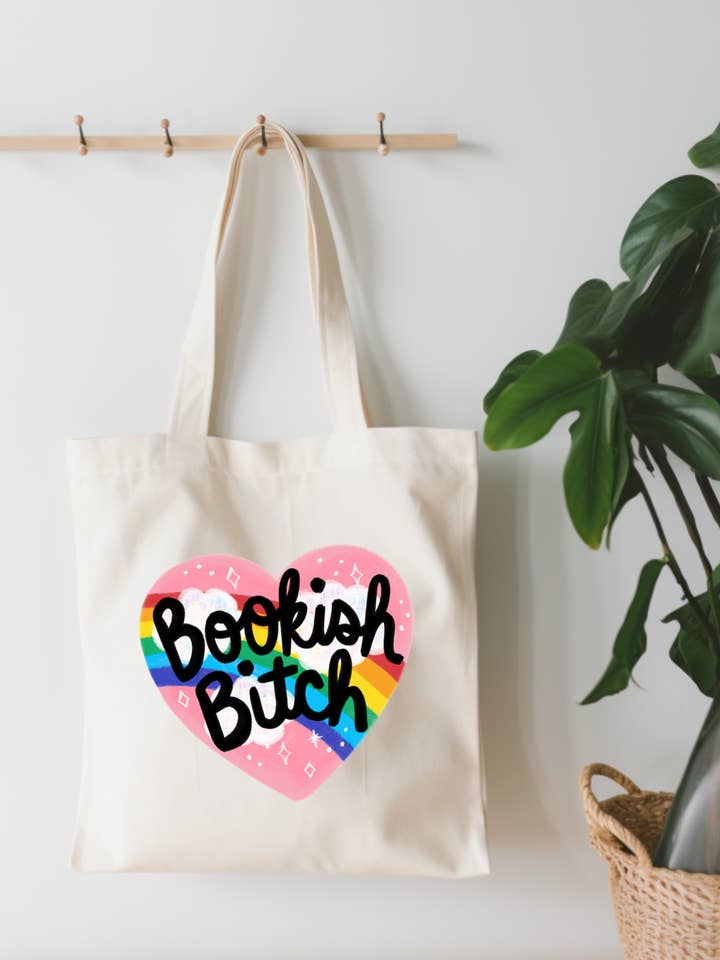 Bookish Bitch Canvas Tote Bag for wholesale by EnchantingSunshine