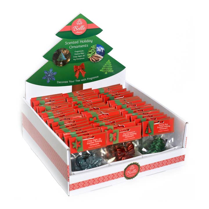 Belle Aroma® - Wholesale Retailer Display - Home & Living - Scented Holiday Ornaments - 72-count PDQ