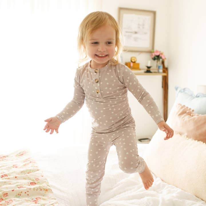 Oopsie Daisy 2pc Henley Bamboo Pajamas - Sizes Newborn & Up! for wholesale by Little Joy Co.