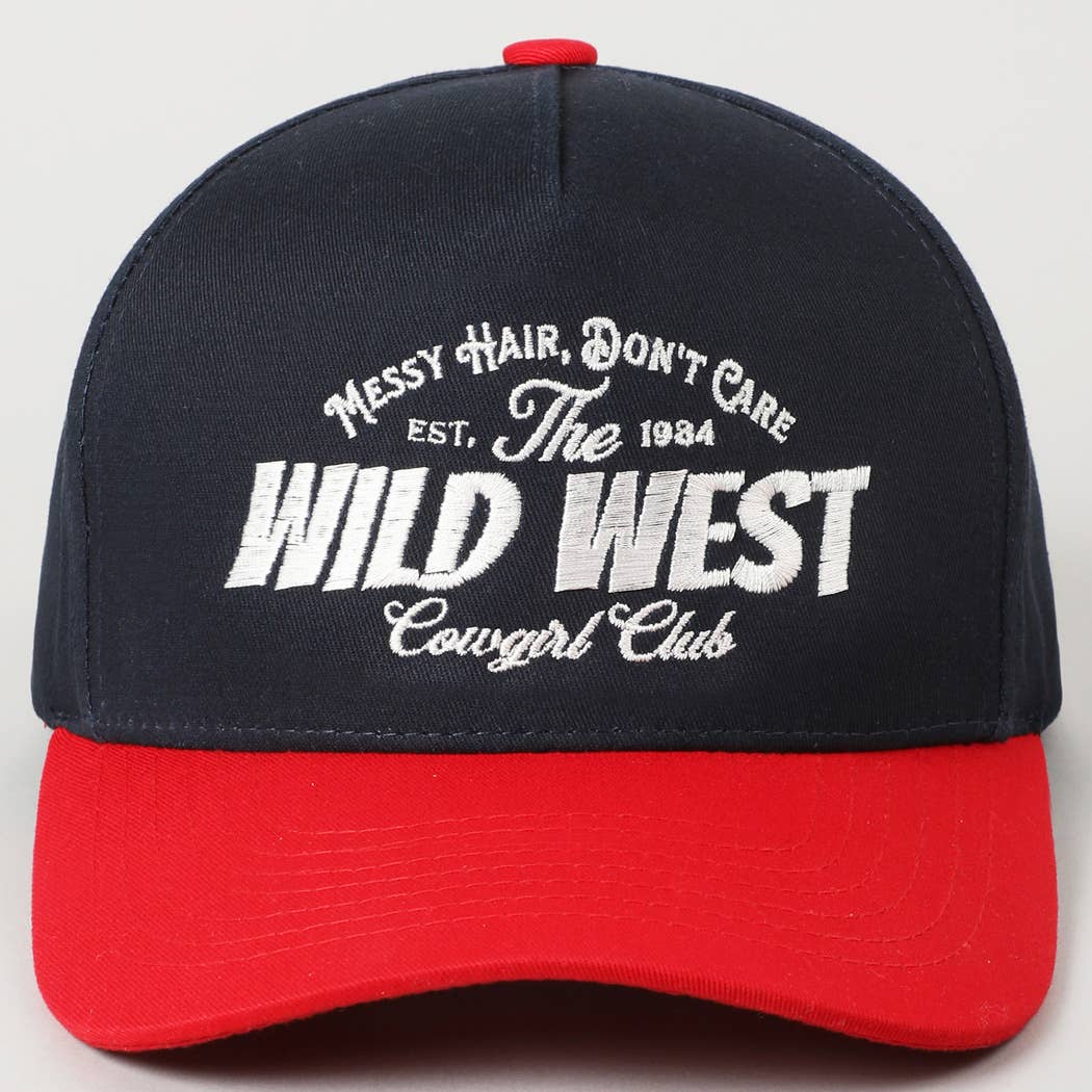 Fashion City - Vente Casquette de camionneur – femme - Chapeau brodé du club de cowgirls du Far West aux cheveux en bataille1