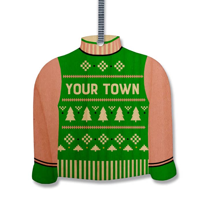 Rock Scissor Paper – wholesale Prydnad – Färgglad tröja personlig träprydnad, namntryck2