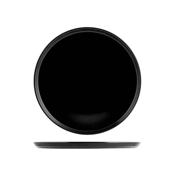 H&H - Wholesale Dinner Plate - Pizza Stoneware Plate Black Color cm 33