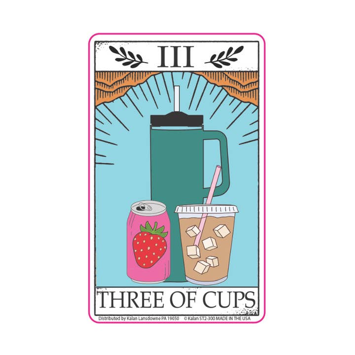 Tre Bägare Tarotkort Utskuren Klistermärke för wholesale av Kalan