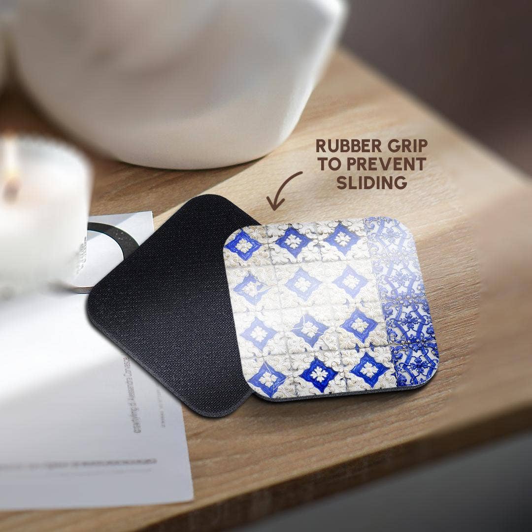 3dRose - Wholesale Koffiemok - 3dRose, Portugal, Porto, Handgeschilderde keramische tegels versieren gebouw. 2, Onderzetter10