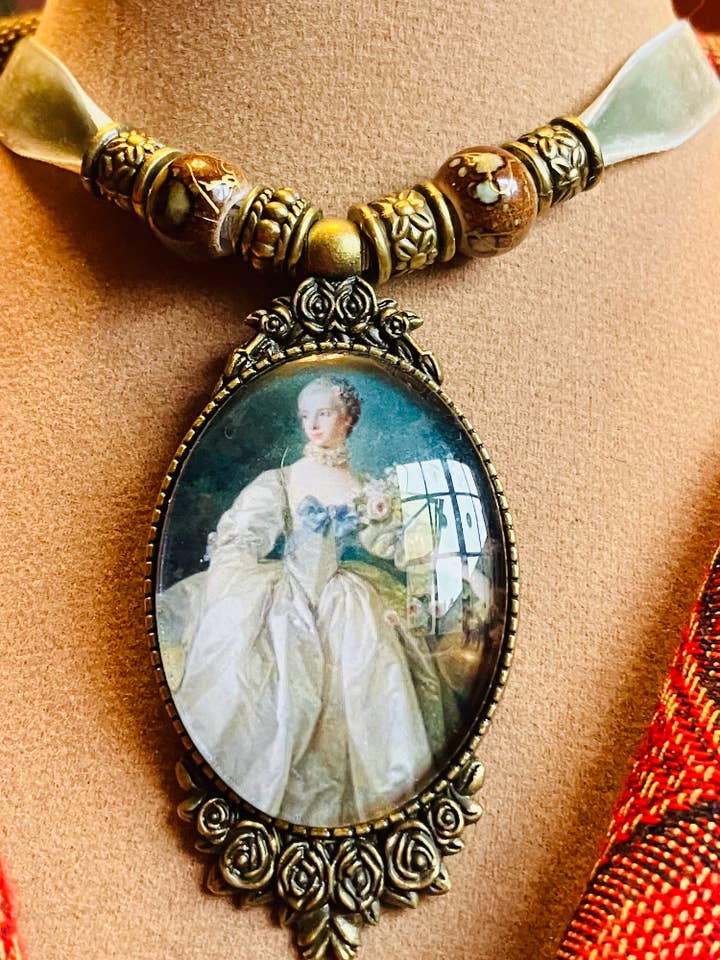 Rokoko Samt-Halsband des 18. Jahrhunderts mit Cameo der französischen Adligen für den Großhandel von Elysium Pendants