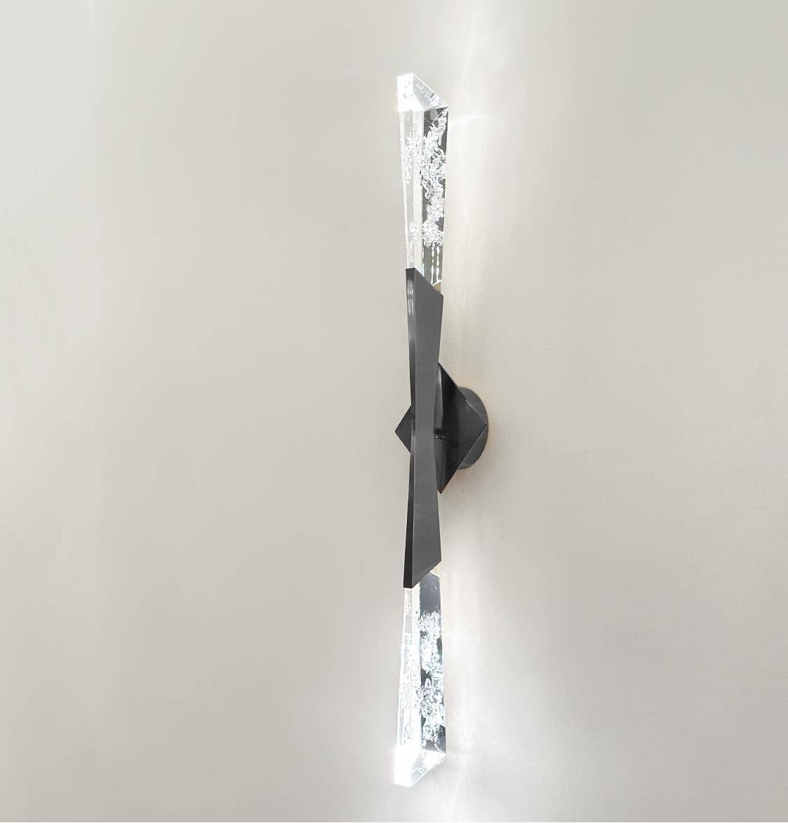 HEKA LIGHTING & TRADING LTD – wholesale Sconce – Suriname Crystal Acrylic Nickel Single Led Wall Sconce0