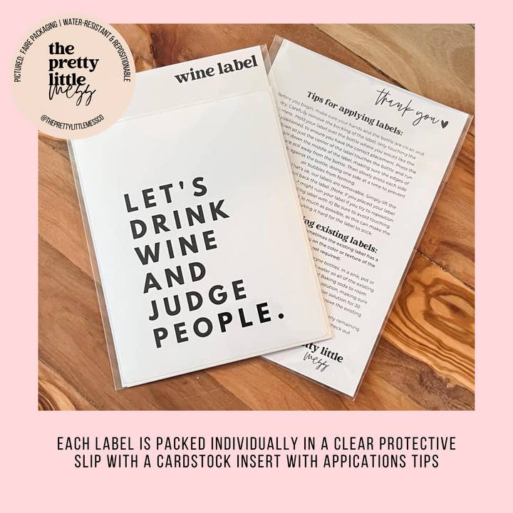 the pretty little mess - Wholesale Gift Tag Label - Holiday Wine Label, Christmas Gift, Family that Drinks