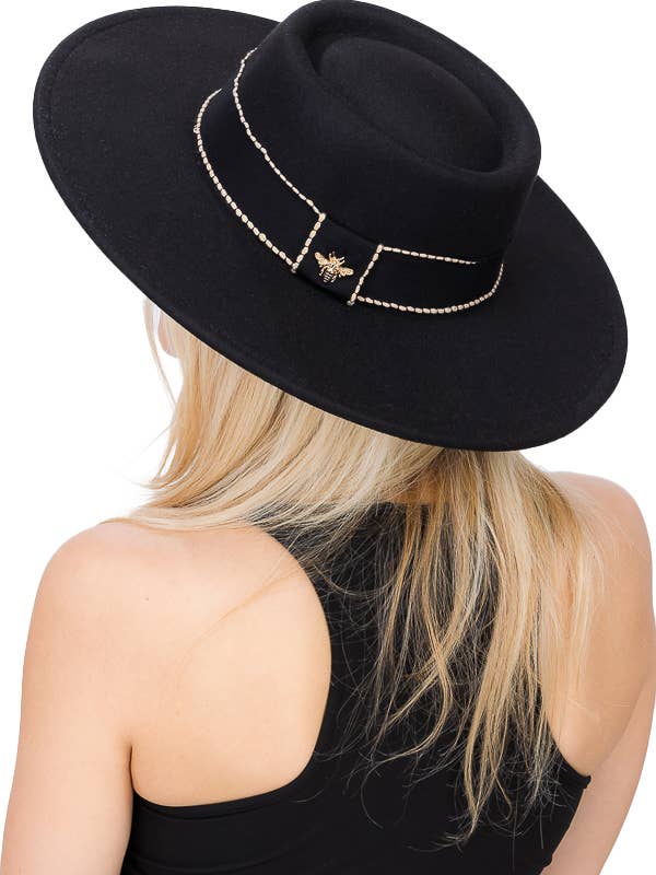 Queen Bee Gold Charm Gold Trim Bolero Rancher Hat for wholesale by Cap Zone