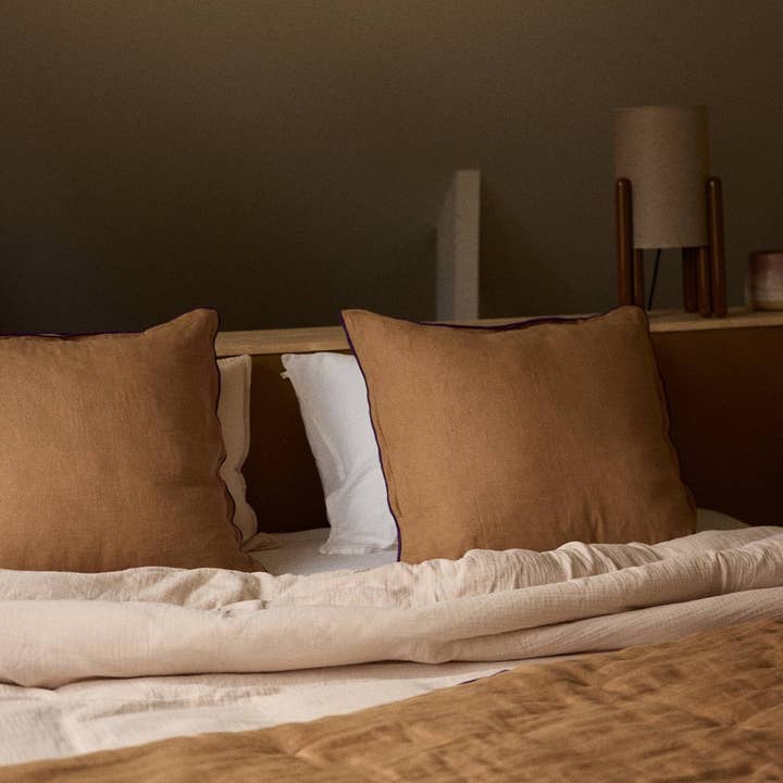 Gabrielle Paris - Wholesale Bedding Pillowcase/Sham - Washed linen pillowcase Tobacco Gabrielle Paris x Horty0