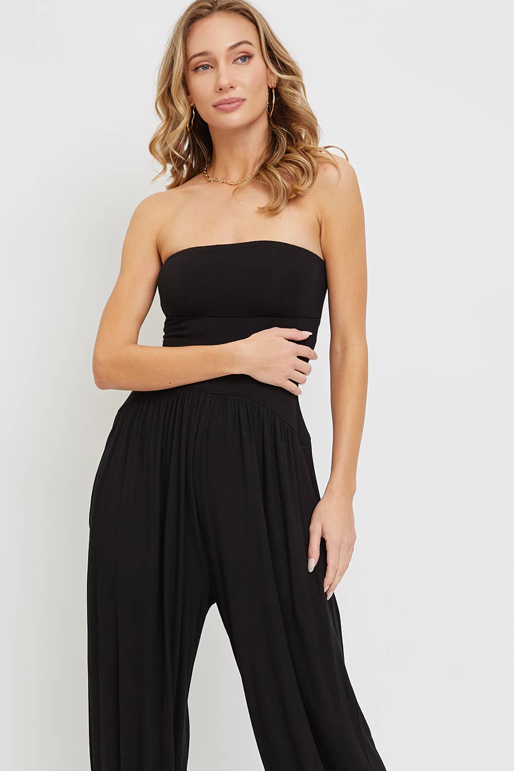 Sweet Lovely by Jen - Wholesale Jumpsuit - Women's - TUBE JERSEY DROP-WAIST ONE-PIECE  JUMPSUIT15
