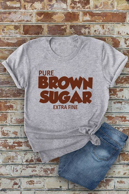 Top Avenue – T-shirt estampada - Mulher por atacado – Camiseta Pure Brown Sugar Extra Fino, Unissexo de gola curta3