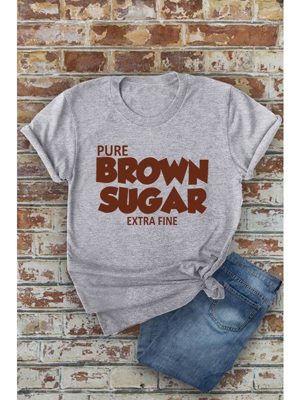 Top Avenue – T-shirt estampada - Mulher por atacado – Camiseta Pure Brown Sugar Extra Fino, Unissexo de gola curta3