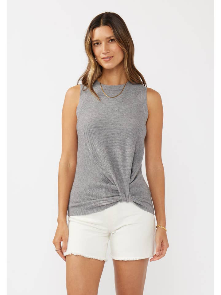 Lovestitch - Wholesale Tank Top - Women's - Ribbed Knot Front Sweater Tank 10