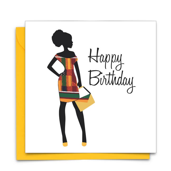 AfroTouch Design – wholesale Birthday card – Nneka Afrocentric Hand-Finished Birthday Card1