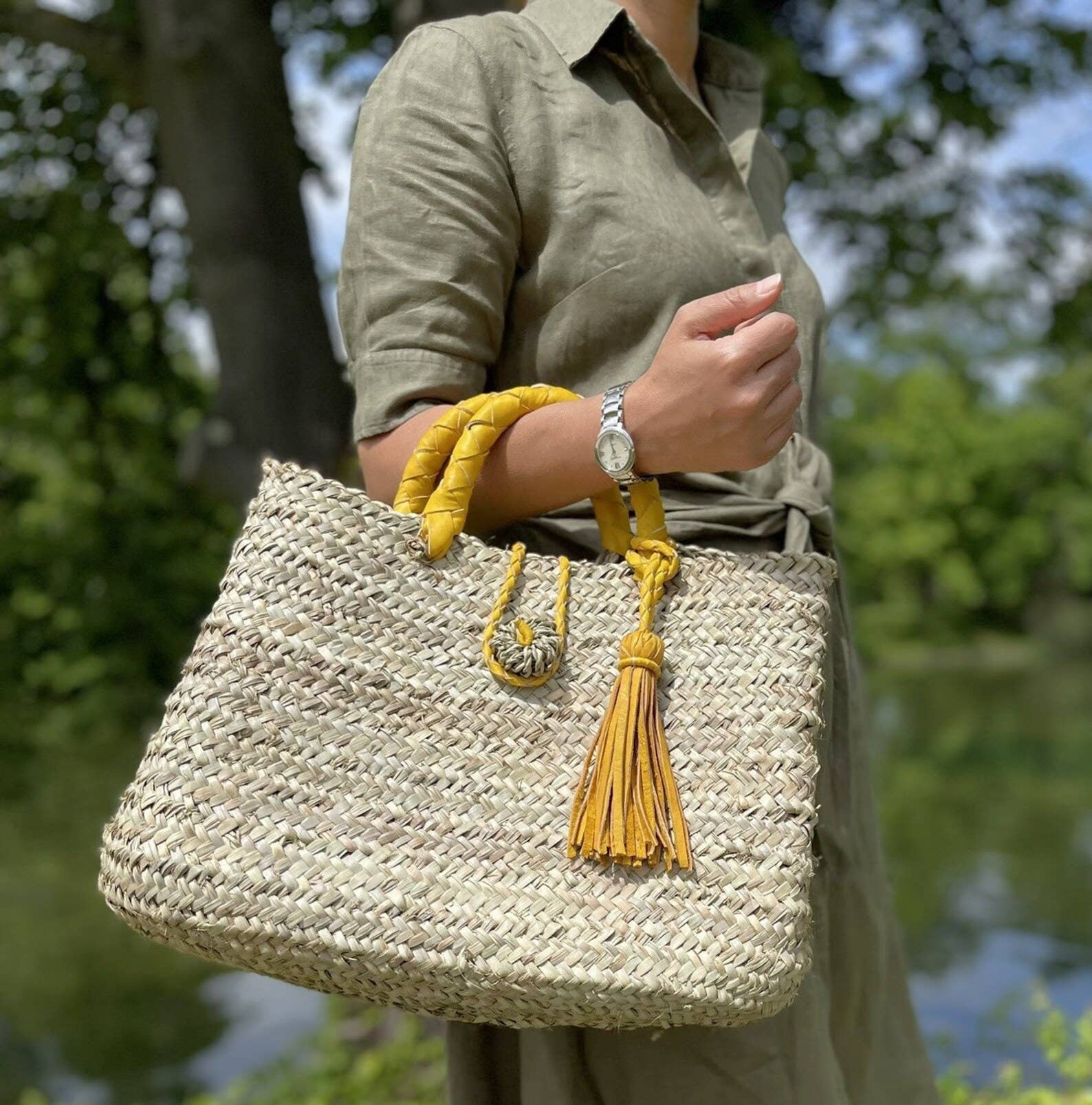 DarKech - Wholesale Tote Bag - Women's - Handcrafted Straw Tote Bag with Leather Straps – French bag 6