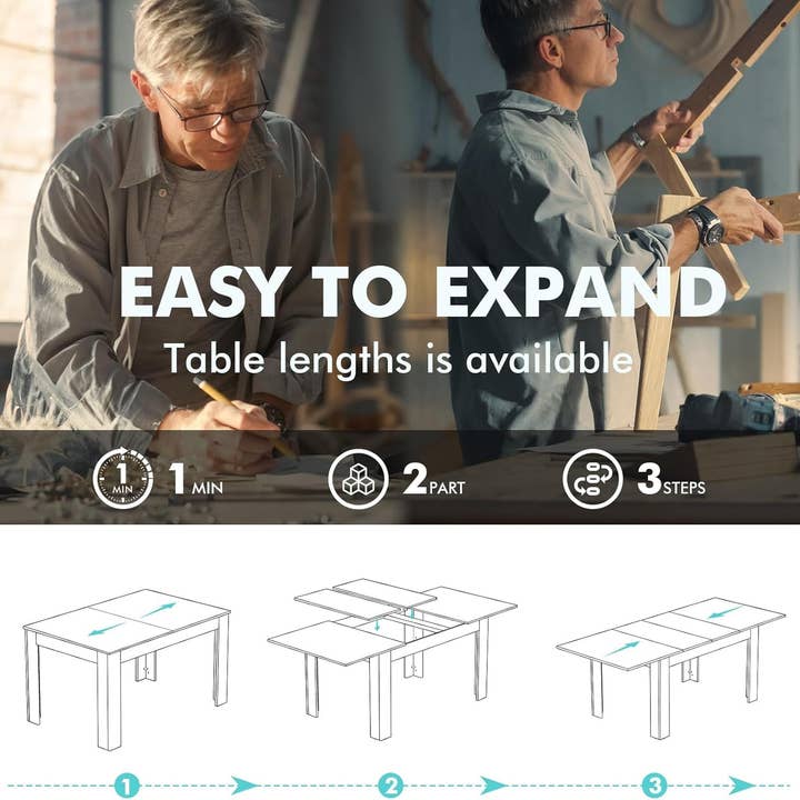 Oak Extendable Dining Table For Living Room And Kitchen for wholesale on Faire4