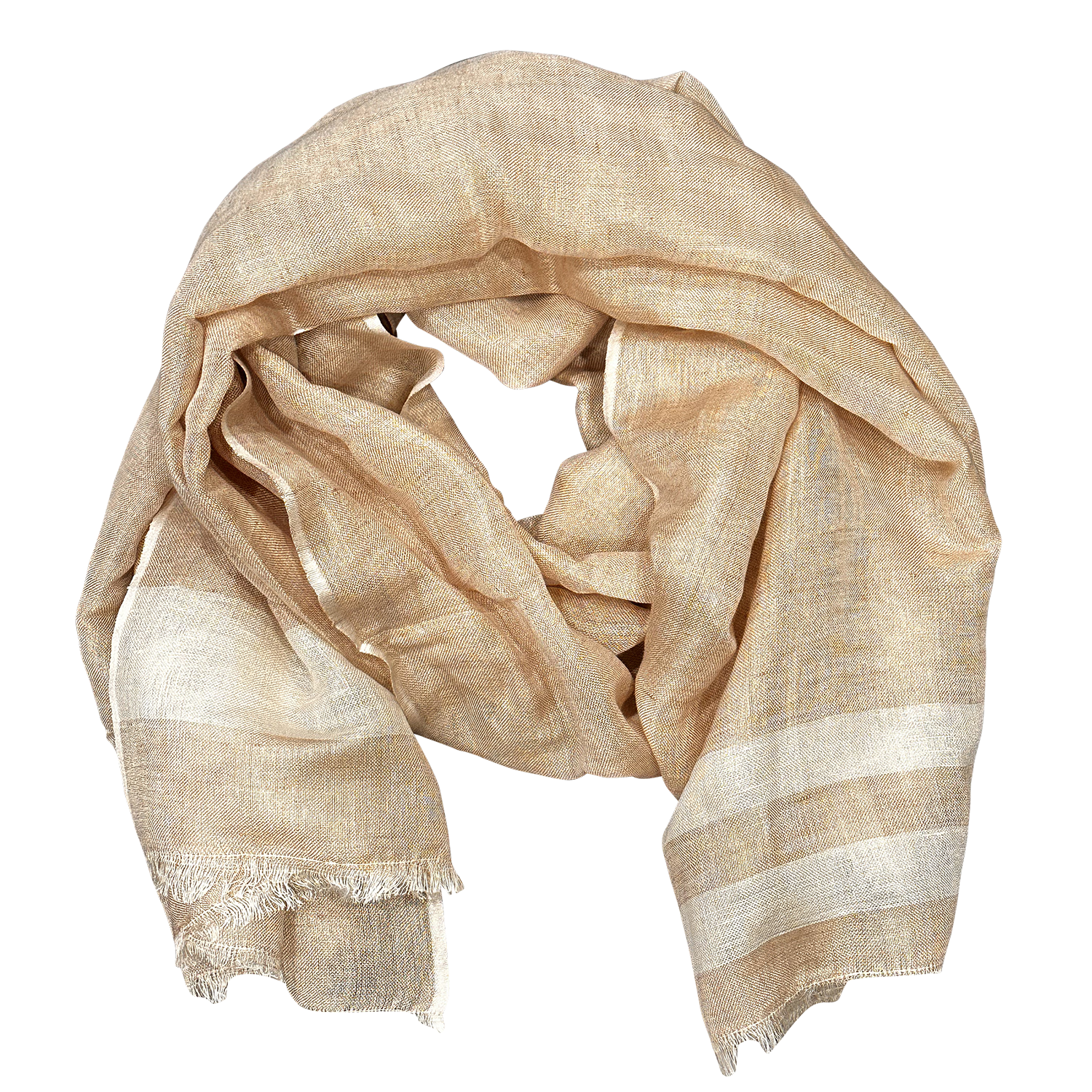 Chloe & Lex - Wholesale Scarf - Women's - Pure Linen with Fresh Stripes Lightweight Scarf for Women0