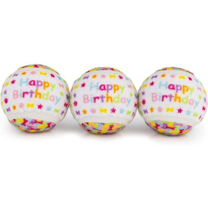 PetLondon - Wholesale Pet Fetch Ball - Dog - Happy Birthday Dog Tennis Ball Trio2