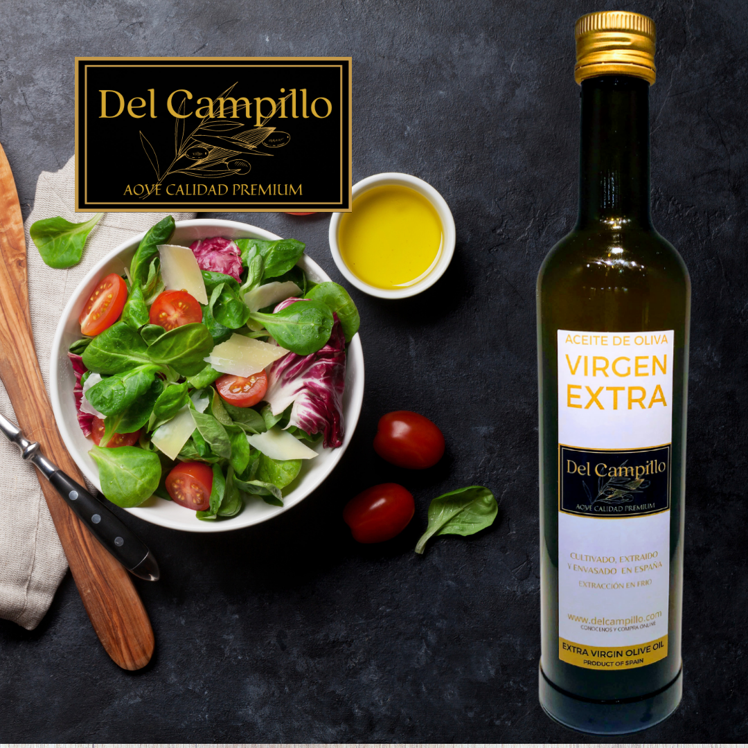 Del Campillo - Wholesale Olive Oil - PACK - 12 bottles of EVOO del Campillo 100% Arbequina cold extraction. 500 ml bottle3