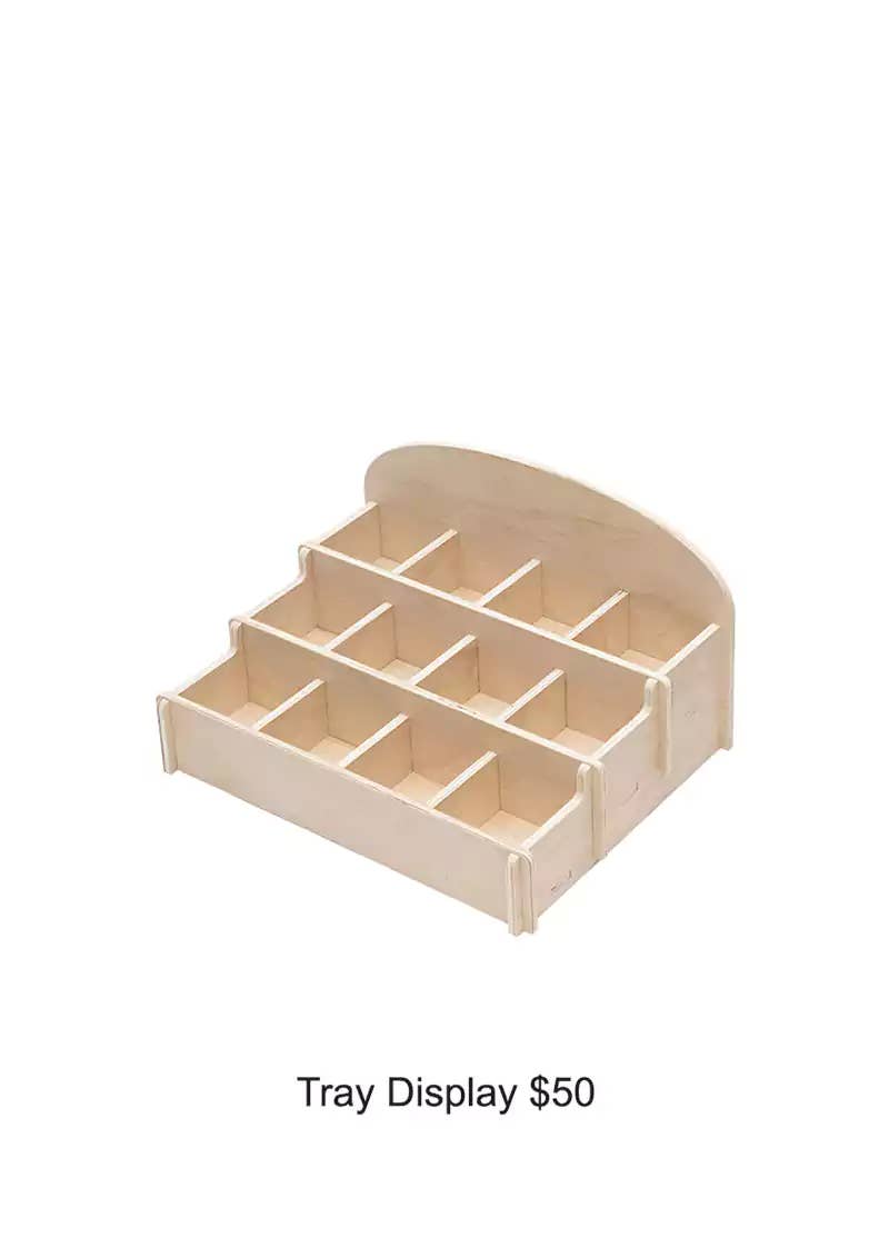 Puka Creations - Wholesale Vitrine - Display-schaal Hout (Leeg)