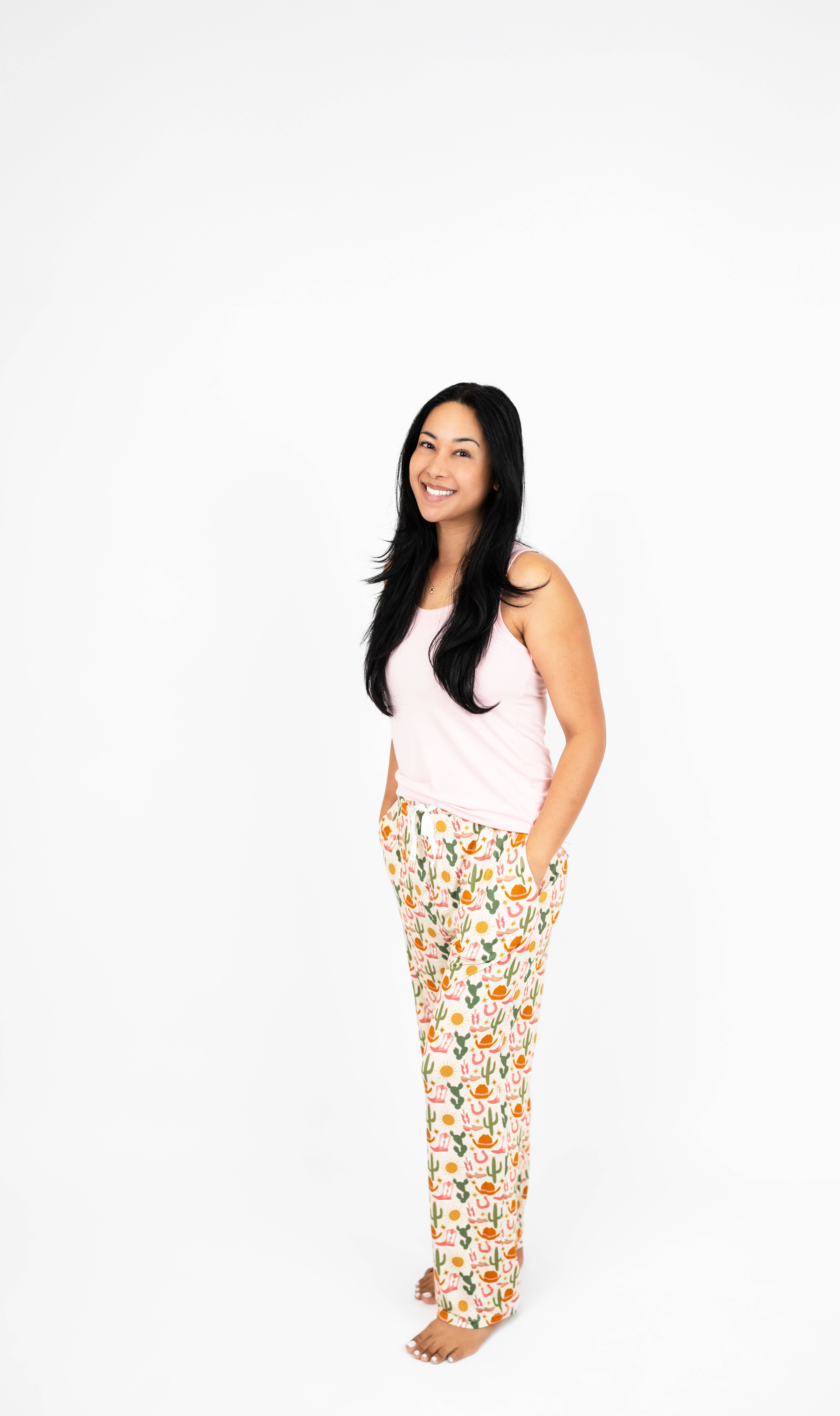 Pink Multi Hey Y'all Western Bamboo Relaxed Lounge Pajama Pants for wholesale on Faire1