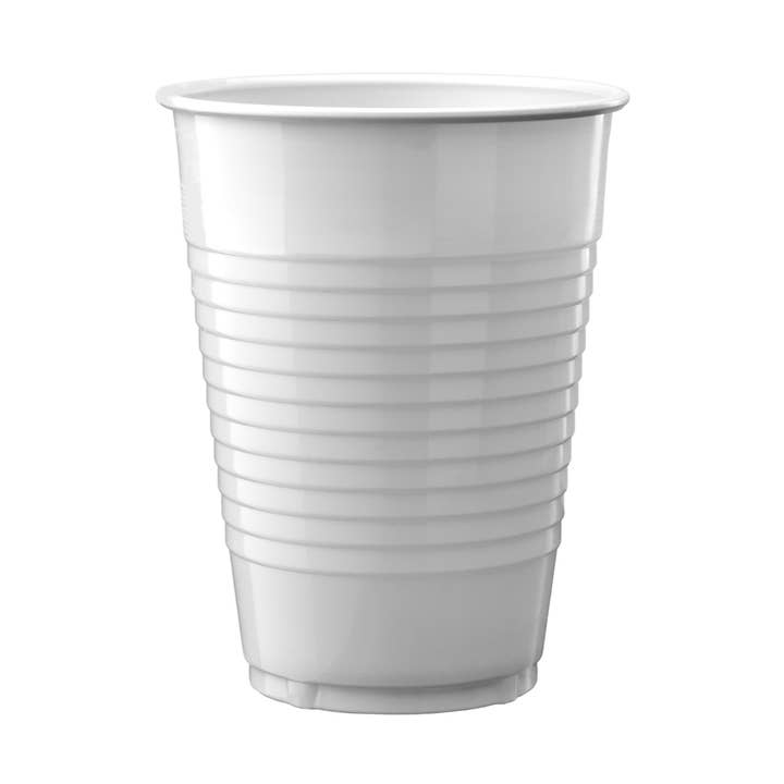 12 Oz. White Plastic Cups - 50 Ct. for wholesale by Crown Display