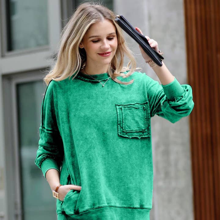 42POPS - Wholesale Sweatshirt - Women's - `.French terry washed pullover w/ side pocket38