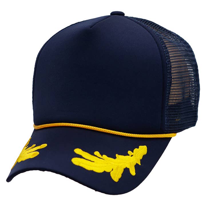 Cap Zone - Wholesale Trucker Hat - Unisex - Captain Oak Leaf Five Panel Foam Trucker Hat