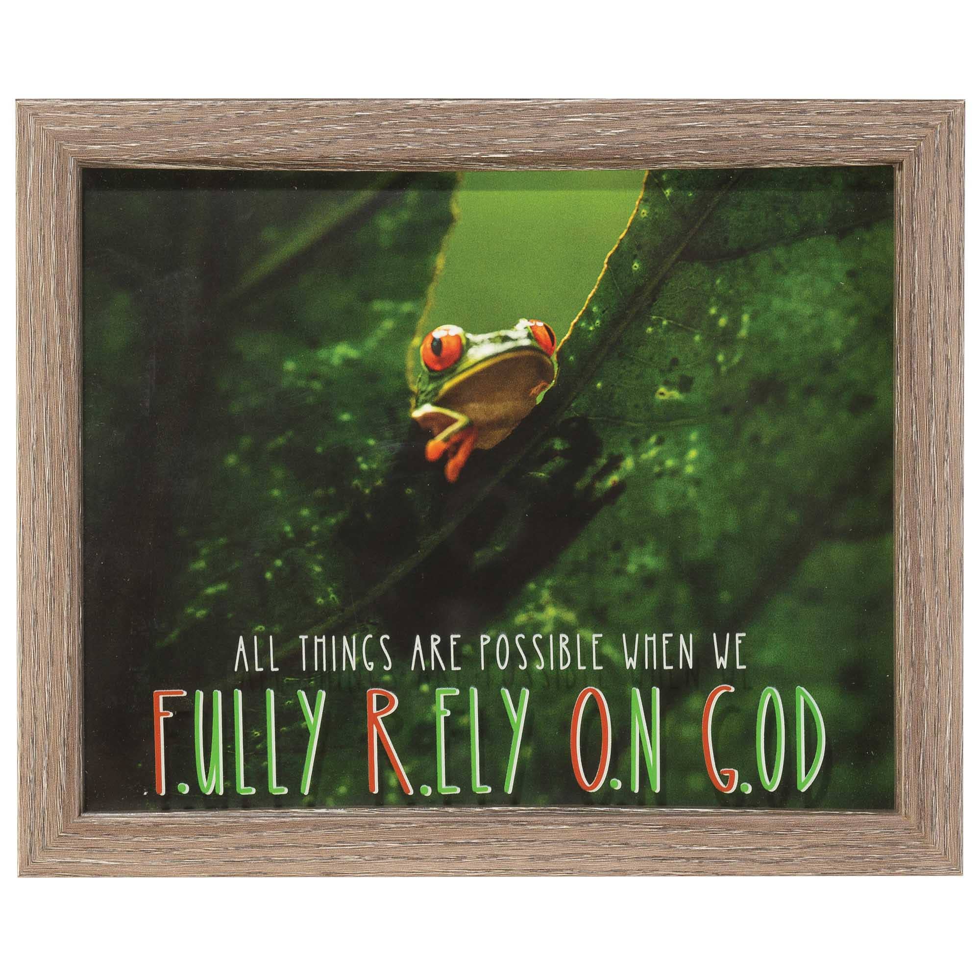 Dicksons - Wholesale Art Print - Framed Wall Art Fully Rely On God Woodgrain2