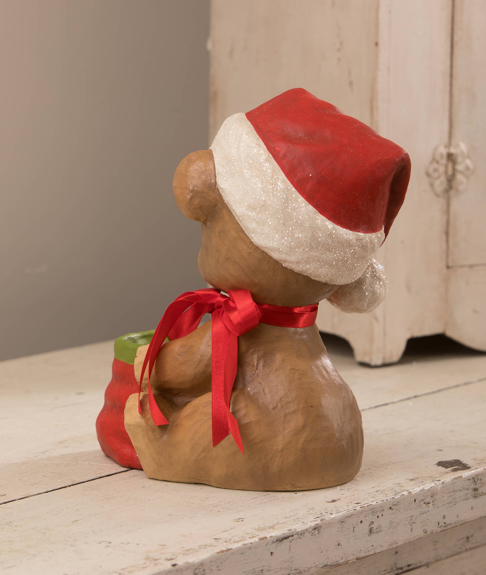 Bethany Lowe Designs - Wholesale Christmas Decoration - Christmas Surprise Bear Paper Mache2