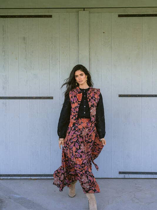 VERONA ROUGE JUPE LONGUE pour la vente par Piti Cuiti