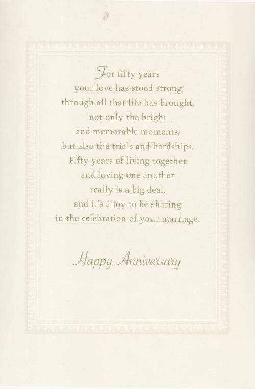 DICKENS INC. - Wholesale Anniversary Card - Anniversary 50th Golden | GRTC | MD | 42388G1