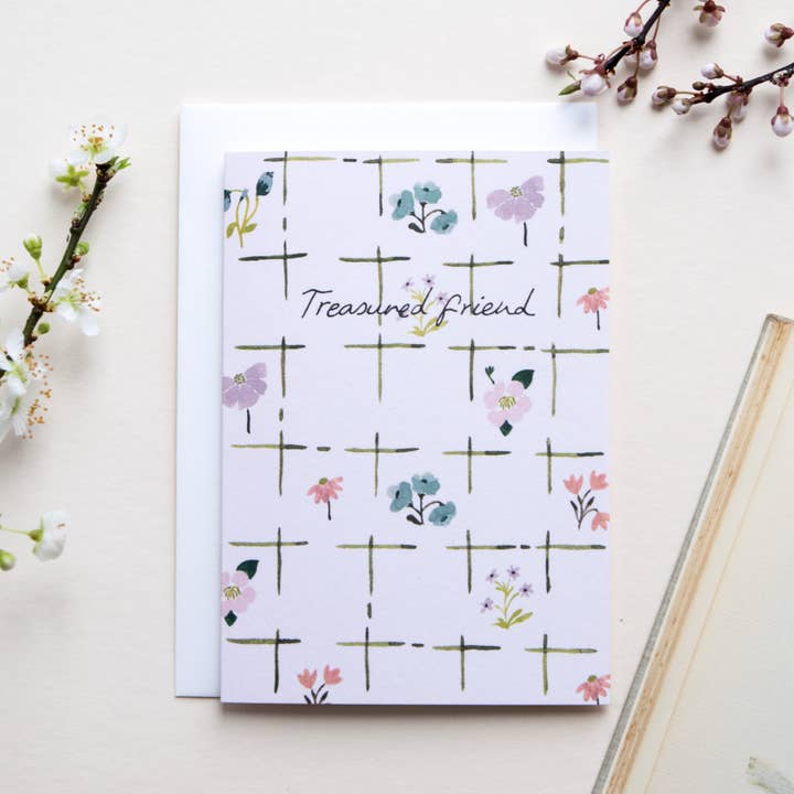 Carte de galentines d'amitié « Treasured Friend » pour la vente par The Hidden Pearl Studio
