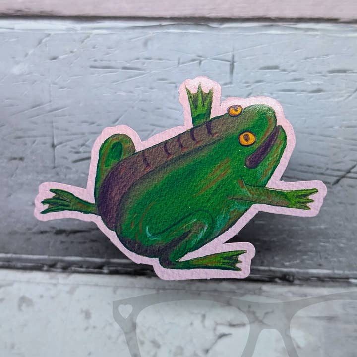 Pegatina troquelada brillante de rana medieval para venta al por mayor de Mini Geek Boutique