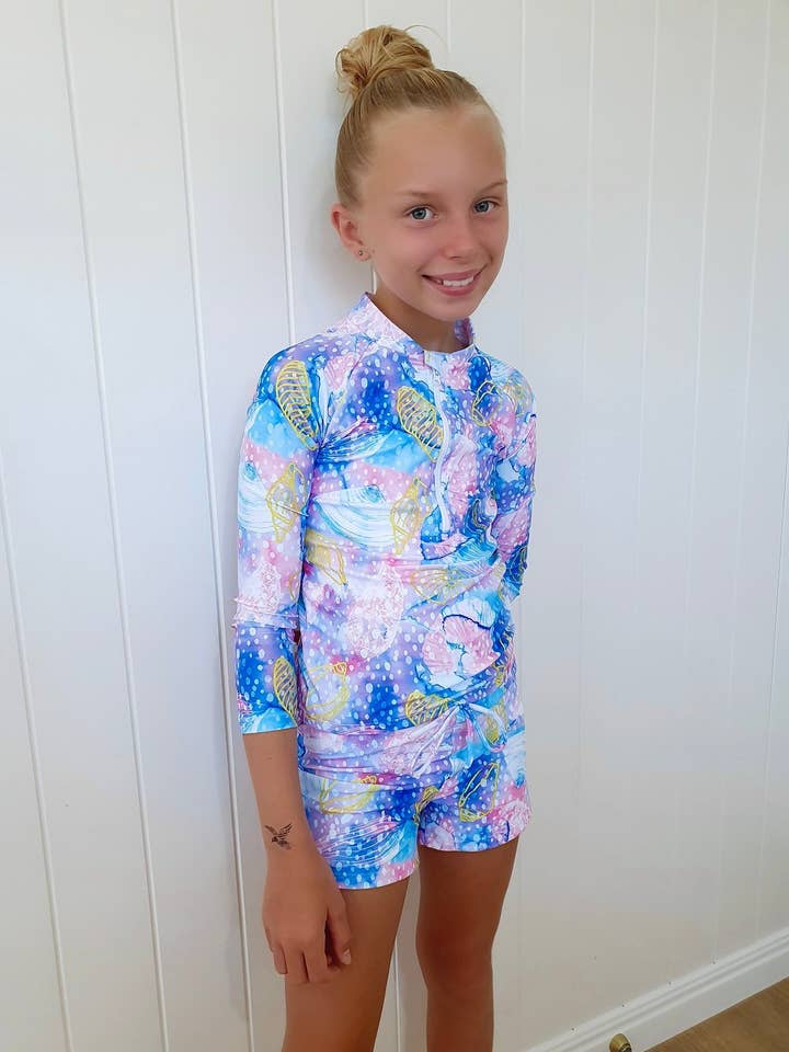 Shelly Beach Top mit Reißverschluss vorne für Mädchen für den Großhandel von Tribe Tropical