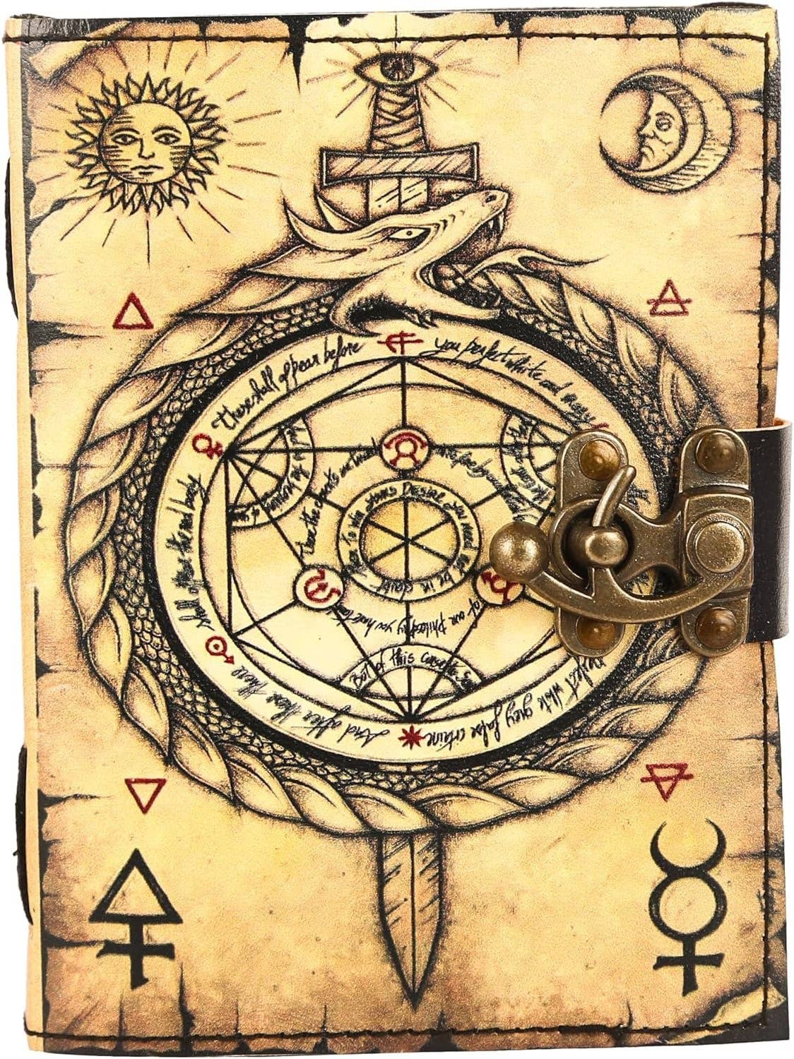 Tuzech Leather – wholesale Journal och dagbok – TUZECH läderklätt anteckningsbok med grimoirestil och ojämna kanter för män och kvinnor43