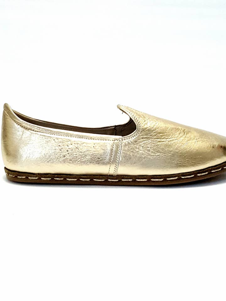 Emir Loafers in Gold (Unisex) for wholesale by Nidalu Handmade