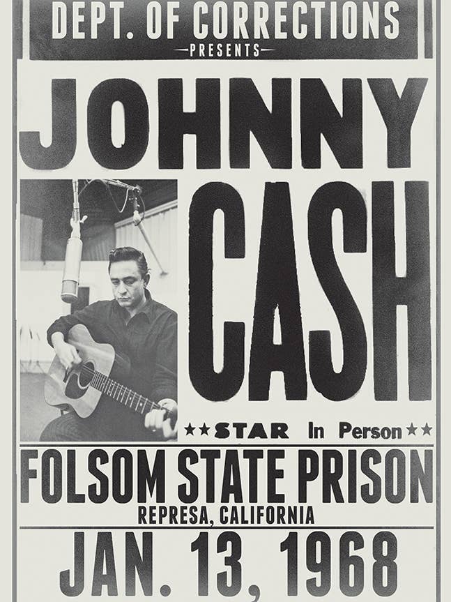 Johnny Cash - Folsom State 11x17 Bag and Boarded Poster for wholesale by Pyramid America