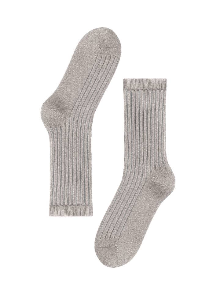 Calcetines Largos Rayas Brillo - Gris Claro para venta al por mayor de PINNED by K
