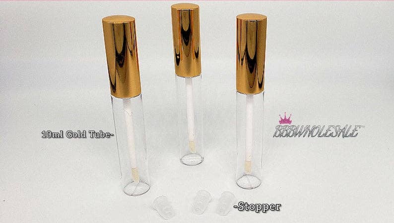 BBBWHOLESALE LLC - Wholesale Lip Gloss - 30pc 10ML empty gold lip gloss tubes3