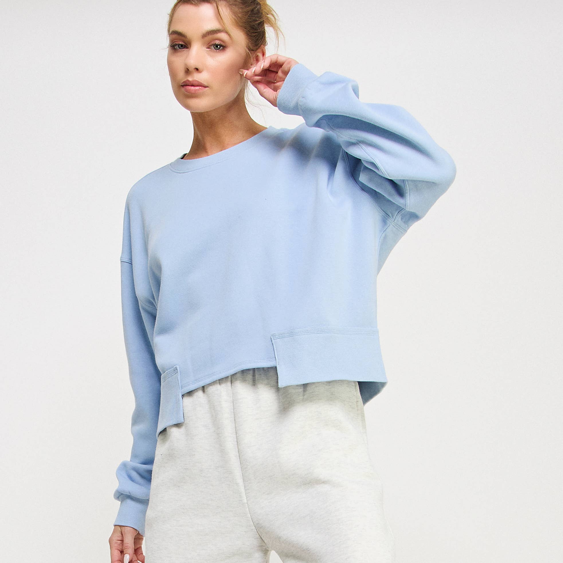 BABY BLUE CAMDEN SWEATSHIRT-FZ0011 for wholesale on Faire