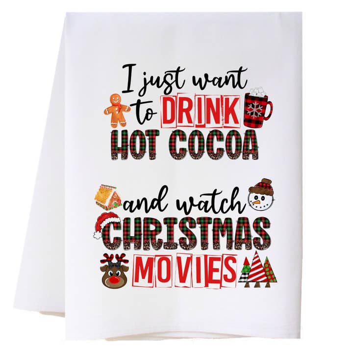 Christmas Movies Kitchen Towel for wholesale by Cora & Pate